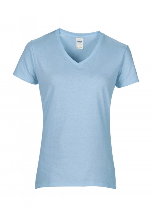Premium Cotton Ladies V-Neck T-Shirt_light-blue