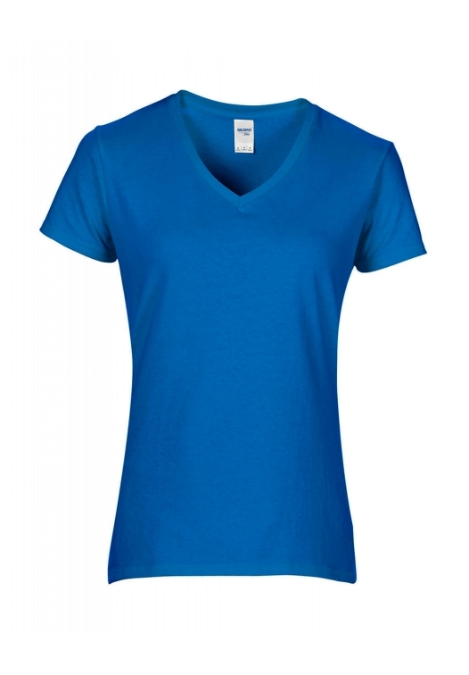 Premium Cotton Ladies V-Neck T-Shirt_Sapphire