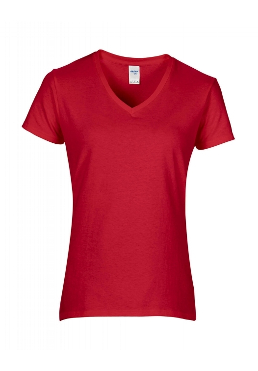 Premium Cotton Ladies V-Neck T-Shirt_red