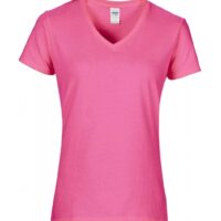 Premium Cotton Ladies V-Neck T-Shirt_azalea