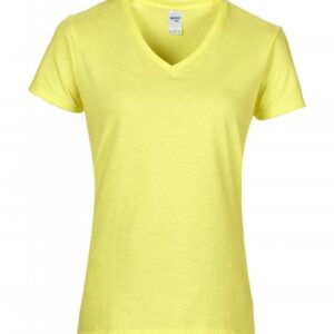Premium Cotton Ladies V-Neck T-Shirt_cornsilk