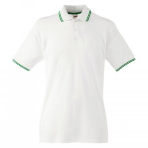 Tipped Polo_white-kelly-green