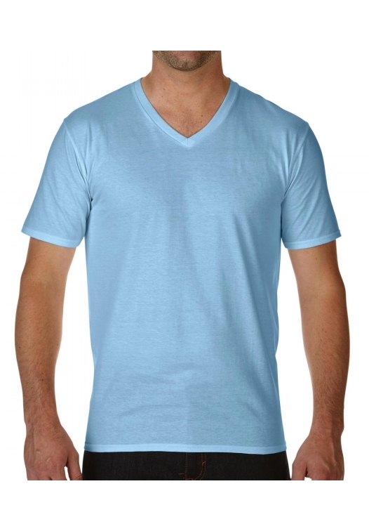 Premium Cotton Adult V-Neck T-Shirt_light-blue