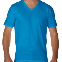 Premium Cotton Adult V-Neck T-Shirt_sapphire