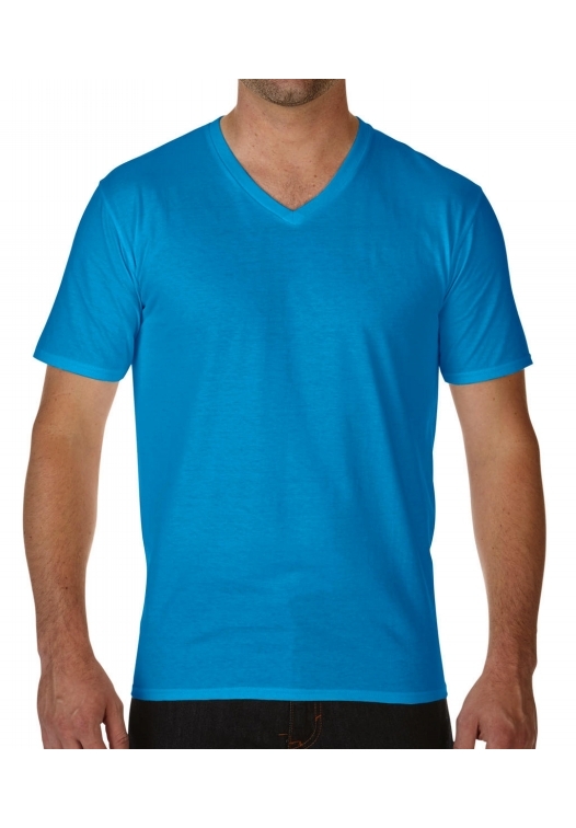 Premium Cotton Adult V-Neck T-Shirt_sapphire