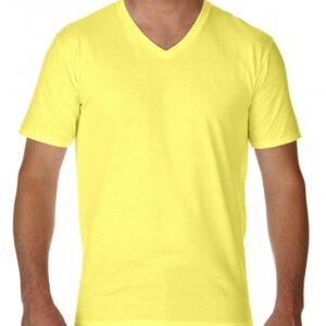 Premium Cotton Adult V-Neck T-Shirt_cornsilk