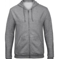 Hooded Full Zip Sweatshirt Unisex WUI25_heather-grey