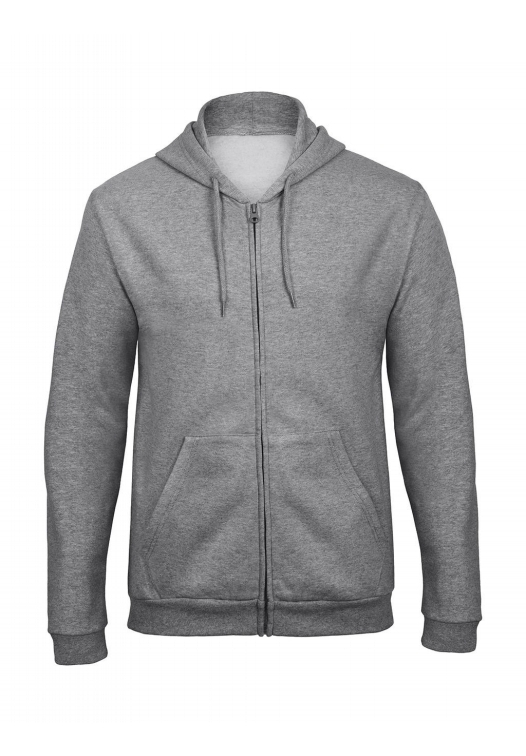 Hooded Full Zip Sweatshirt Unisex WUI25_heather-grey