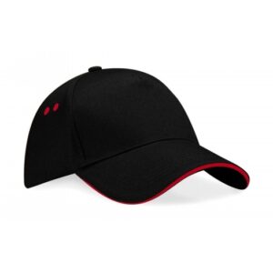 Ultimate 5 Panel Cap – Sandwichschirm_154_black-classic-red