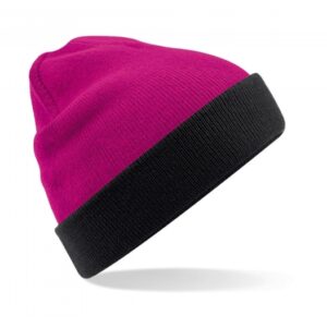 Reversible Contrast Beanie_459_Fuchsia-black
